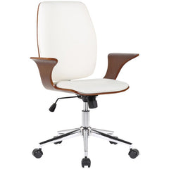Bürostuhl Burbank Kunstleder - walnuss/weiß