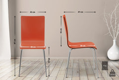 4er Set Besucherstuhl Pepe - orange