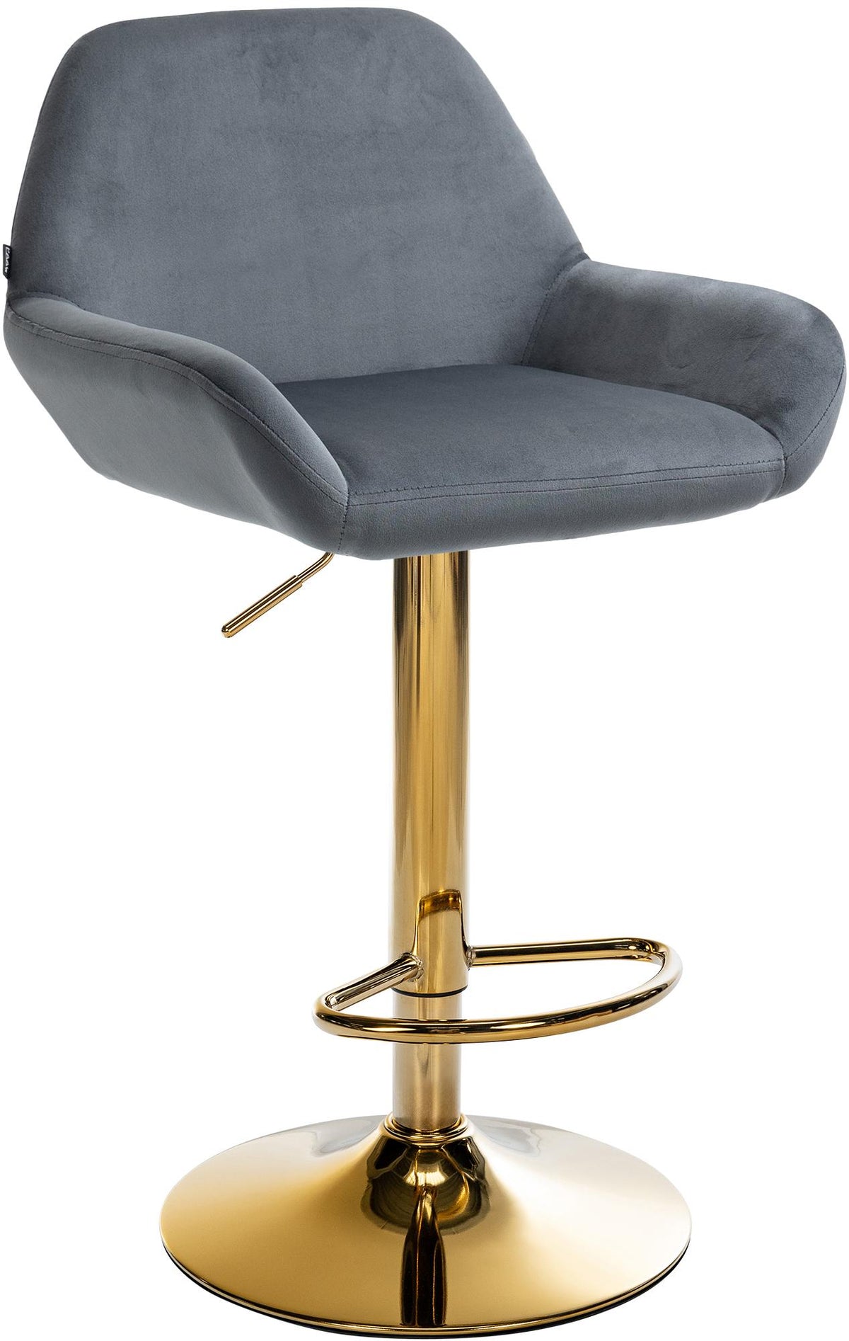 Barhocker Braga Gold Samt - dunkelgrau