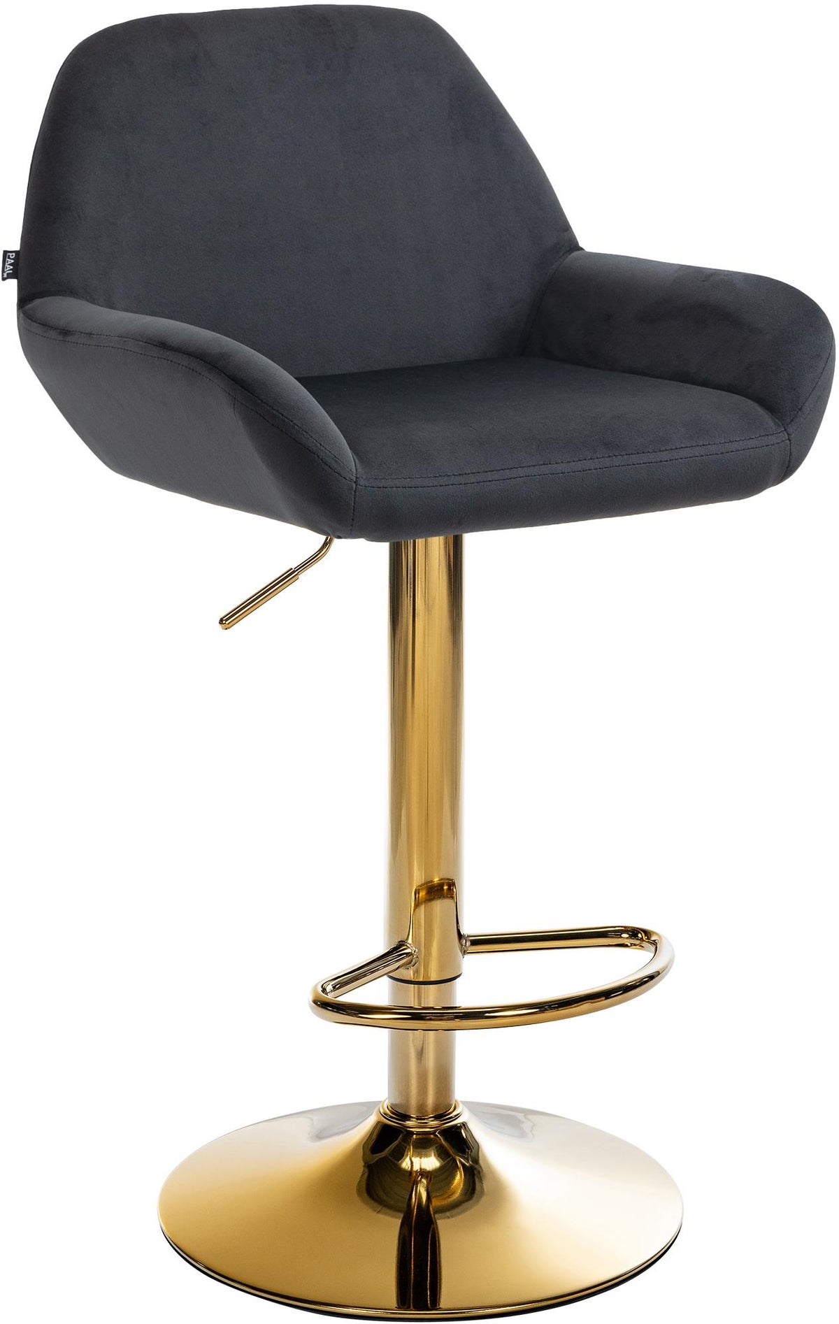 Barhocker Braga Gold Samt - schwarz