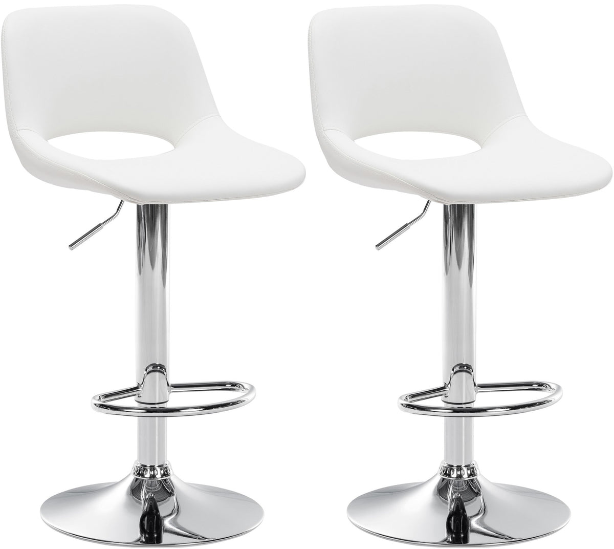 2er Set Barhocker Camden Kunstleder chrom - weiß