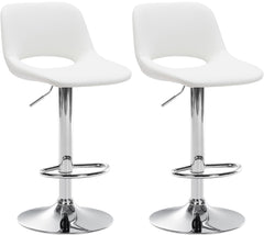 2er Set Barhocker Camden Kunstleder chrom - weiß