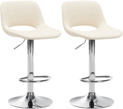 2er Set Barhocker Camden Kunstleder chrom - creme