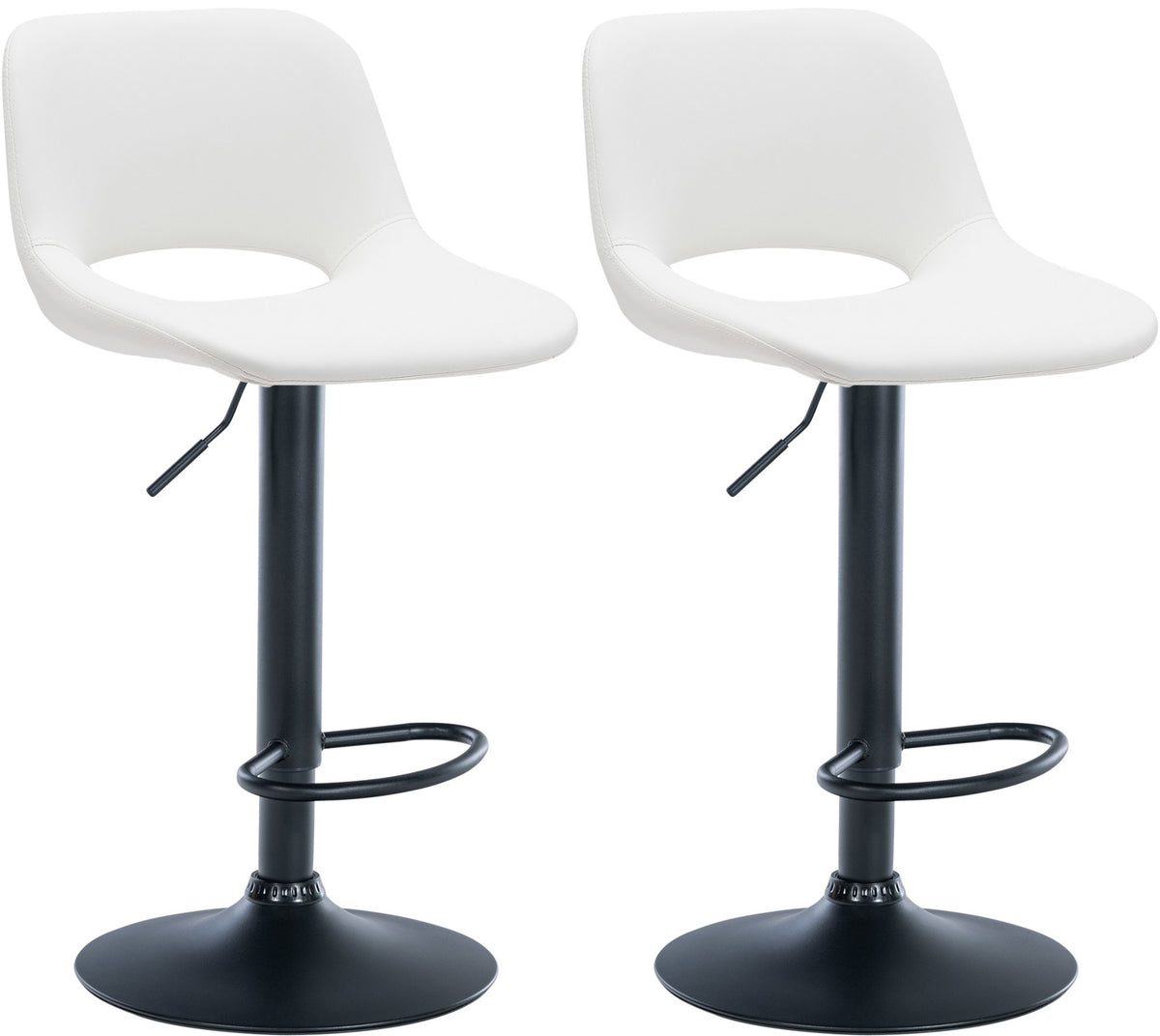 2er Set Barhocker Camden Kunstleder schwarz - weiß