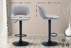 2er Set Barhocker Camden Kunstleder schwarz - grau