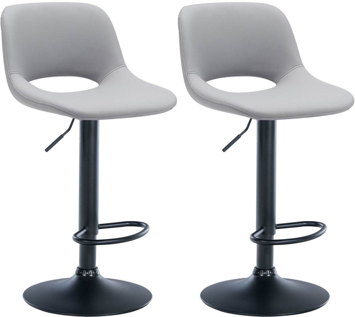 2er Set Barhocker Camden Kunstleder schwarz - grau