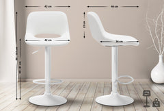 2er Set Barhocker Camden Kunstleder weiß - weiß