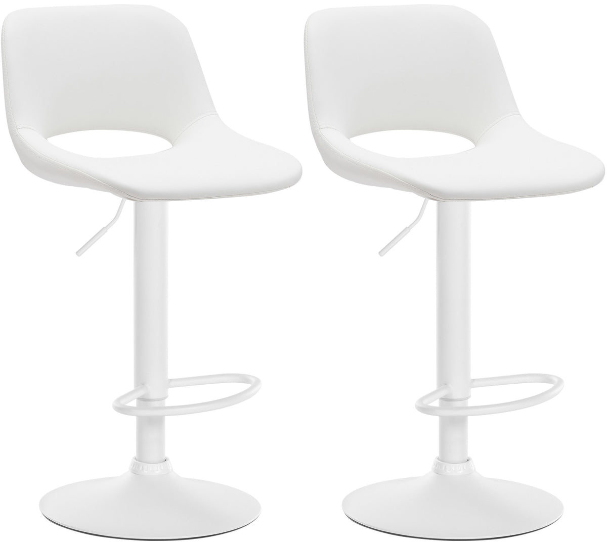 2er Set Barhocker Camden Kunstleder weiß - weiß