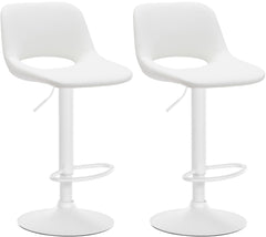 2er Set Barhocker Camden Kunstleder weiß - weiß