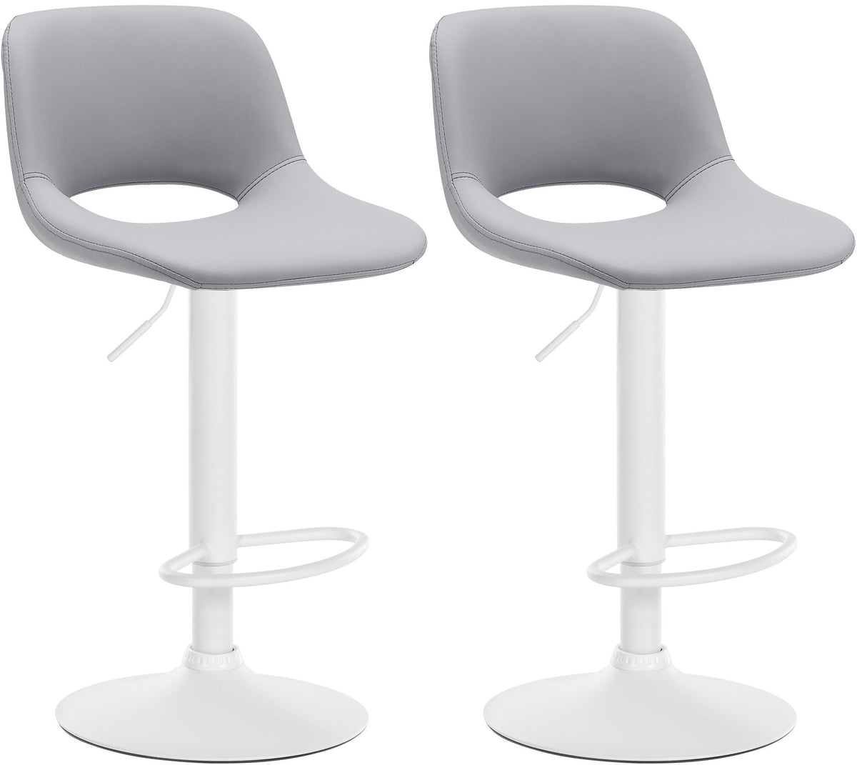 2er Set Barhocker Camden Kunstleder wei� - grau