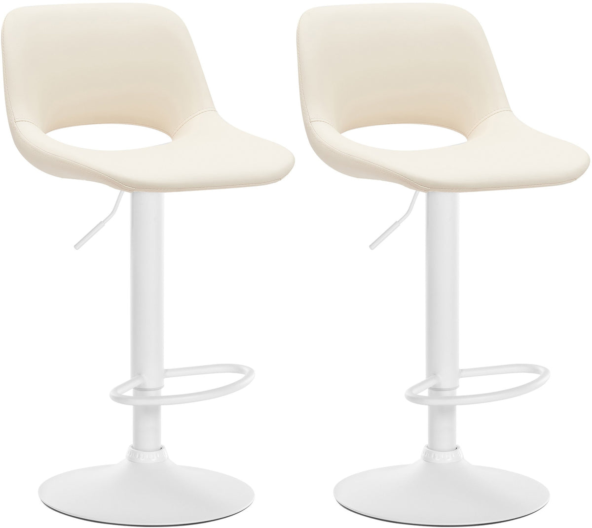 2er Set Barhocker Camden Kunstleder wei� - creme