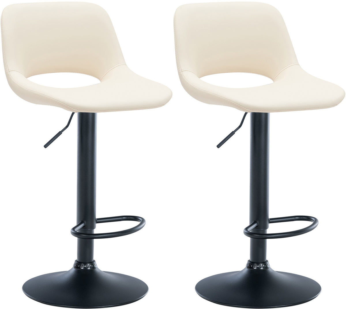 2er Set Barhocker Camden Kunstleder schwarz - creme