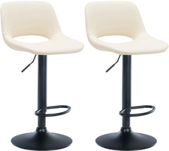 2er Set Barhocker Camden Kunstleder schwarz - creme
