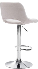 2er Set Barhocker Camden Stoff chrom - creme
