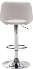 2er Set Barhocker Camden Stoff chrom - creme