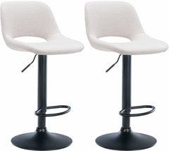 2er Set Barhocker Camden Stoff schwarz - creme