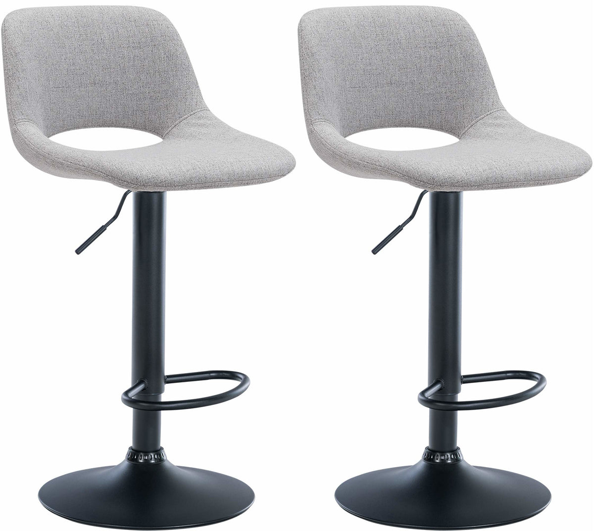 2er Set Barhocker Camden Stoff schwarz - hellgrau
