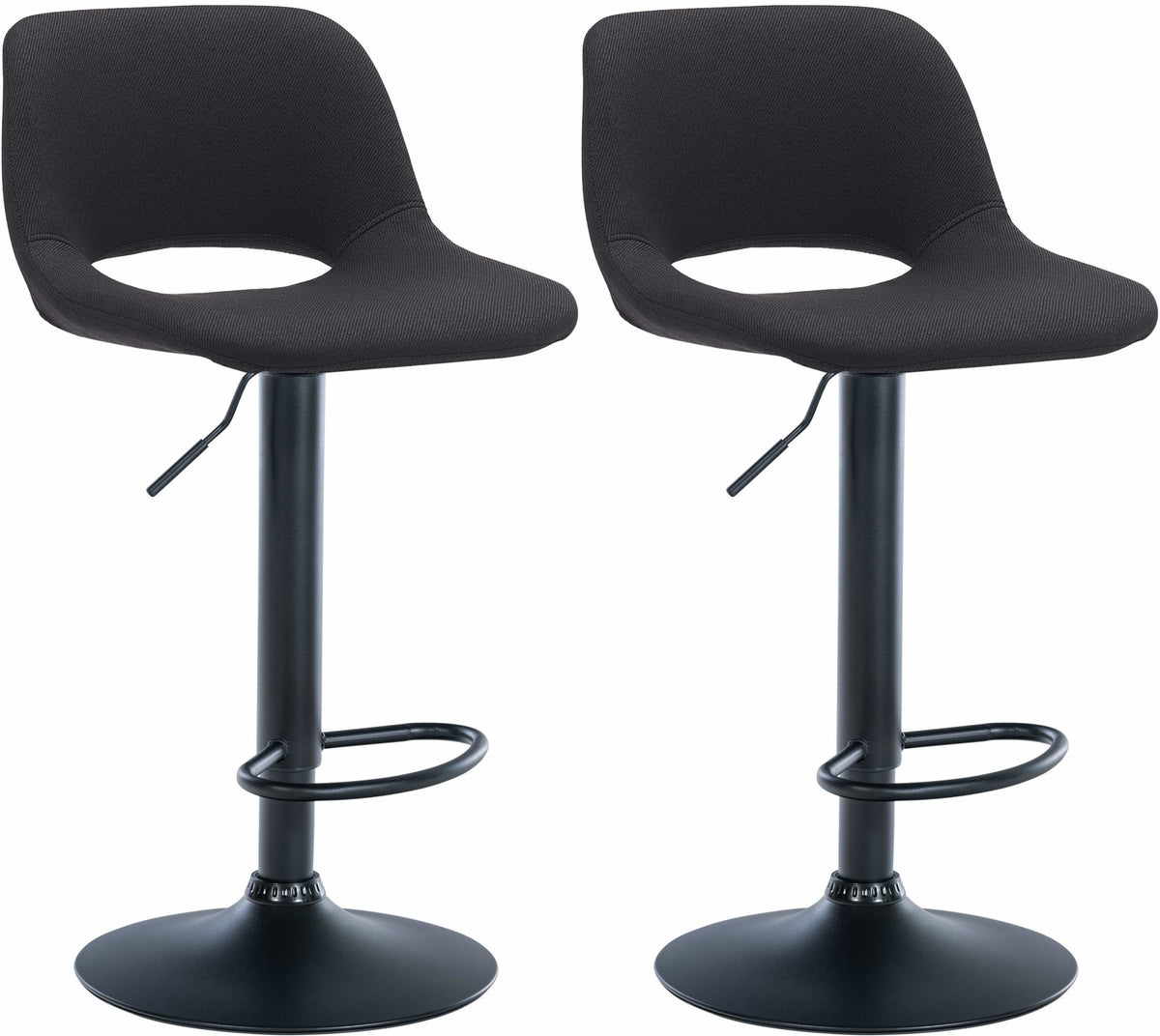 2er Set Barhocker Camden Stoff schwarz - schwarz