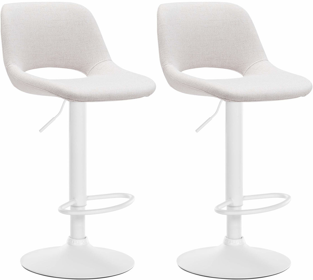 2er Set Barhocker Camden Stoff weiß - creme