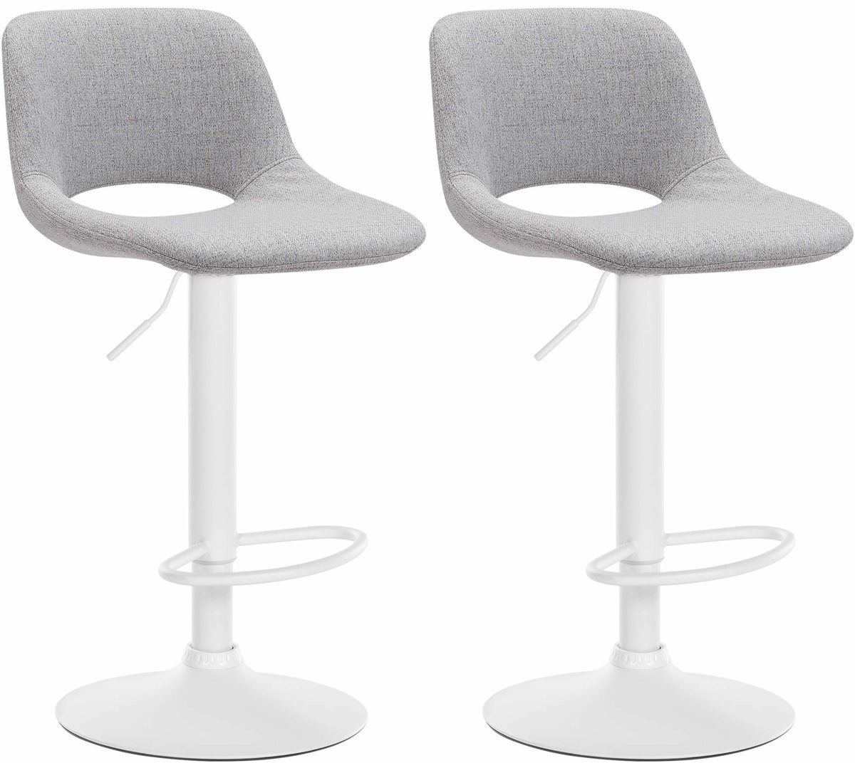 2er Set Barhocker Camden Stoff wei� - hellgrau