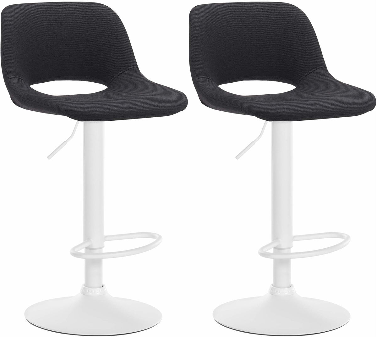 2er Set Barhocker Camden Stoff wei� - schwarz