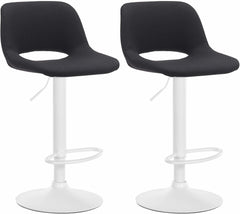 2er Set Barhocker Camden Stoff wei� - schwarz