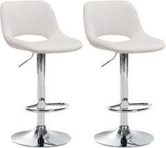 2er Set Barhocker Camden Samt chrom - creme