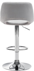 2er Set Barhocker Camden Samt chrom - hellgrau