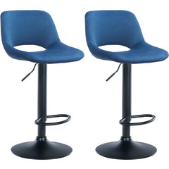 2er Set Barhocker Camden Samt schwarz - blau