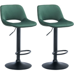 2er Set Barhocker Camden Samt schwarz - gr�n