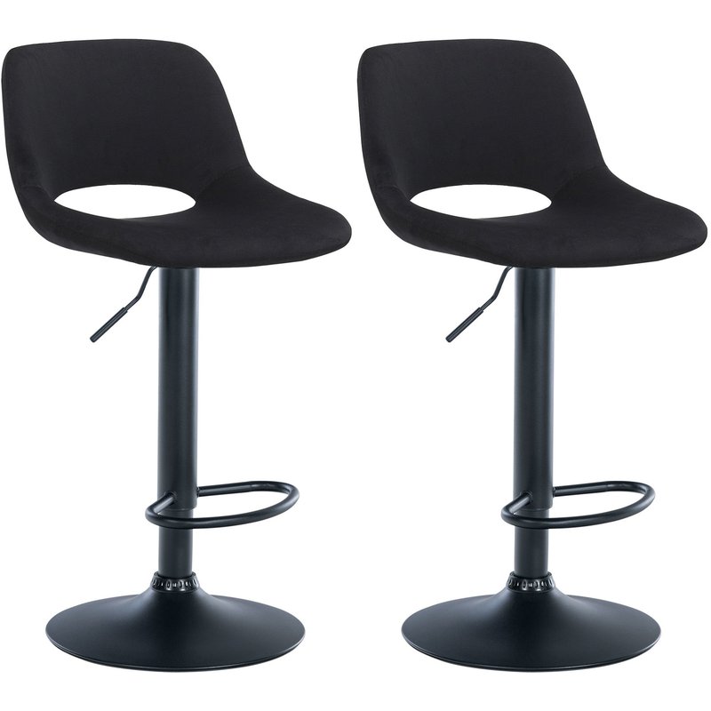 2er Set Barhocker Camden Samt schwarz - schwarz