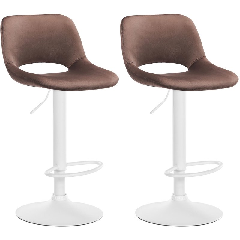 2er Set Barhocker Camden Samt wei� - braun