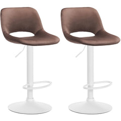 2er Set Barhocker Camden Samt wei� - braun