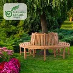Baumbank Novum rund 200 cm - teak