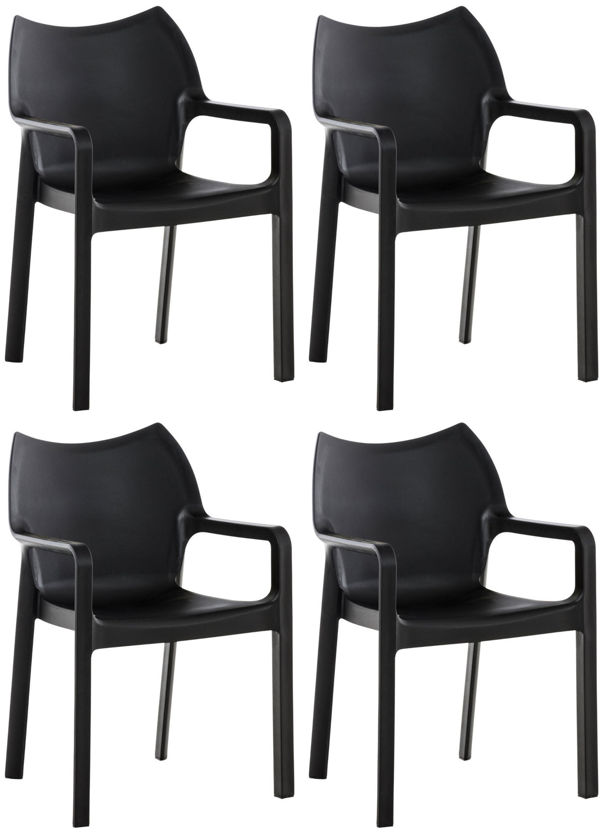 4er Set Stuhl Diva - schwarz