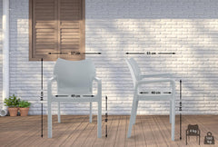 4er Set Stuhl Diva - hellgrau
