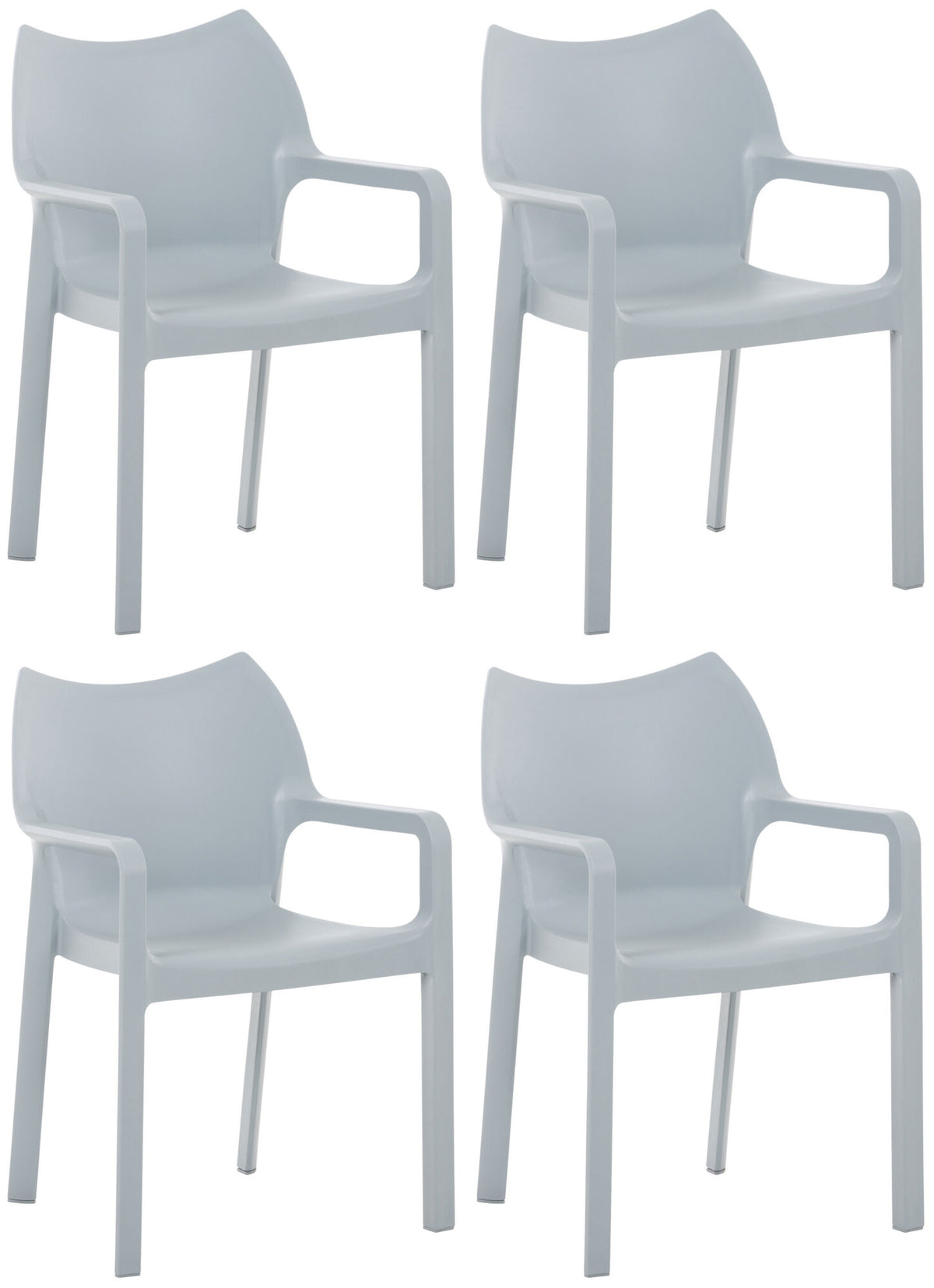 4er Set Stuhl Diva - hellgrau