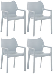4er Set Stuhl Diva - hellgrau