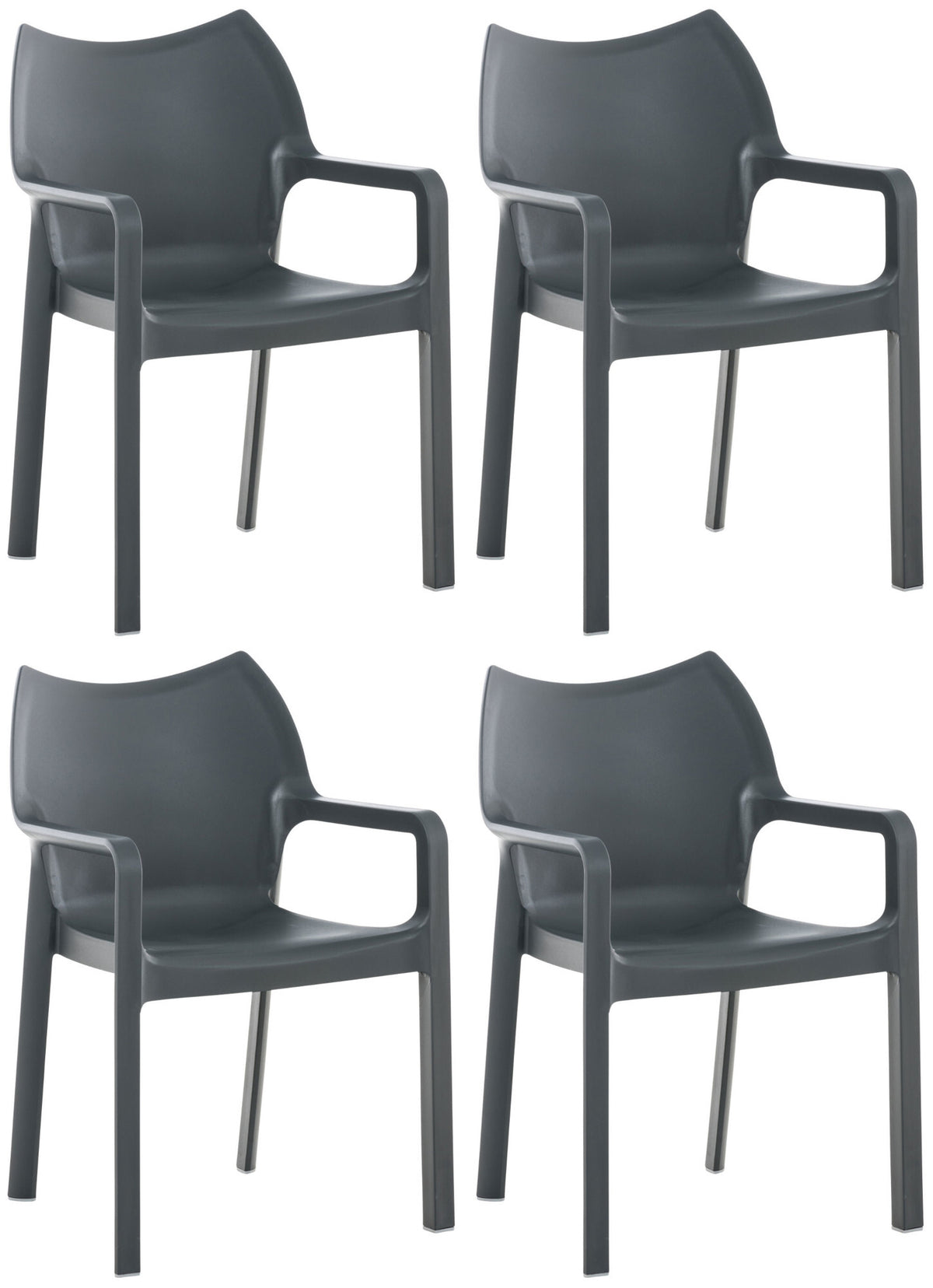 4er Set Stuhl Diva - dunkelgrau