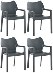 4er Set Stuhl Diva - dunkelgrau