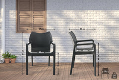 4er Set Stuhl Diva - dunkelgrau