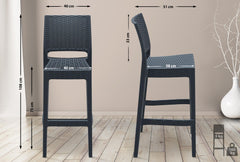 4er Set Barhocker Jamaica - dunkelgrau