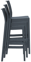 4er Set Barhocker Jamaica - dunkelgrau
