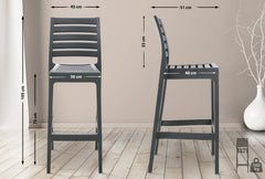 4er Set Barhocker Ares - dunkelgrau