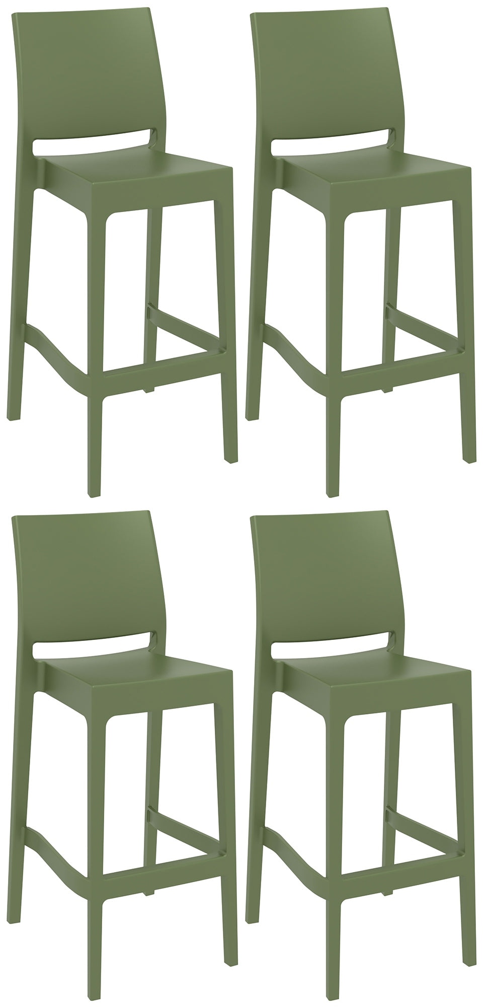 4er Set Barhocker Maya - oliv