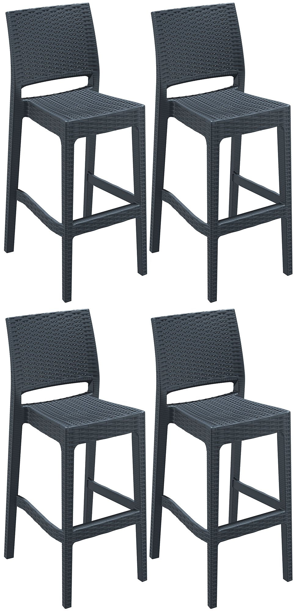 4er Set Barhocker Jamaica - dunkelgrau