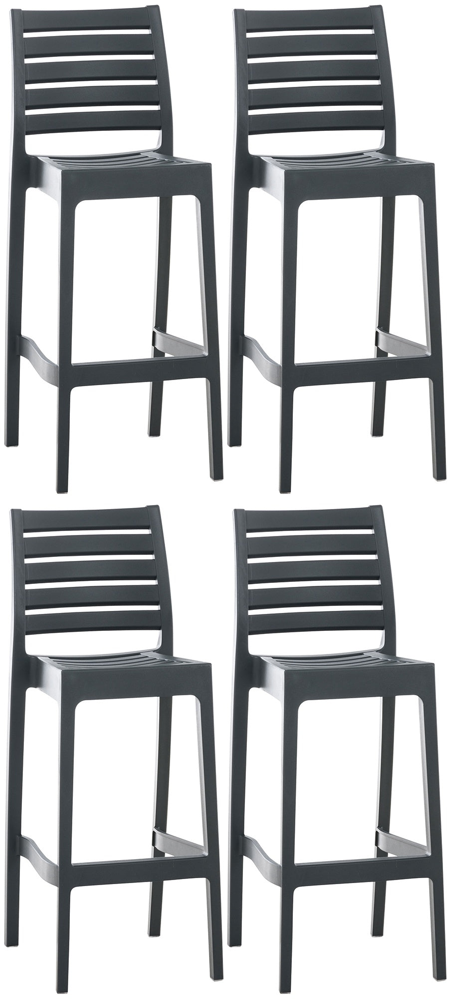 4er Set Barhocker Ares - dunkelgrau