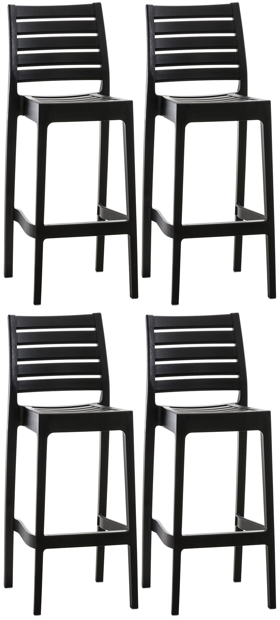 4er Set Barhocker Ares - schwarz