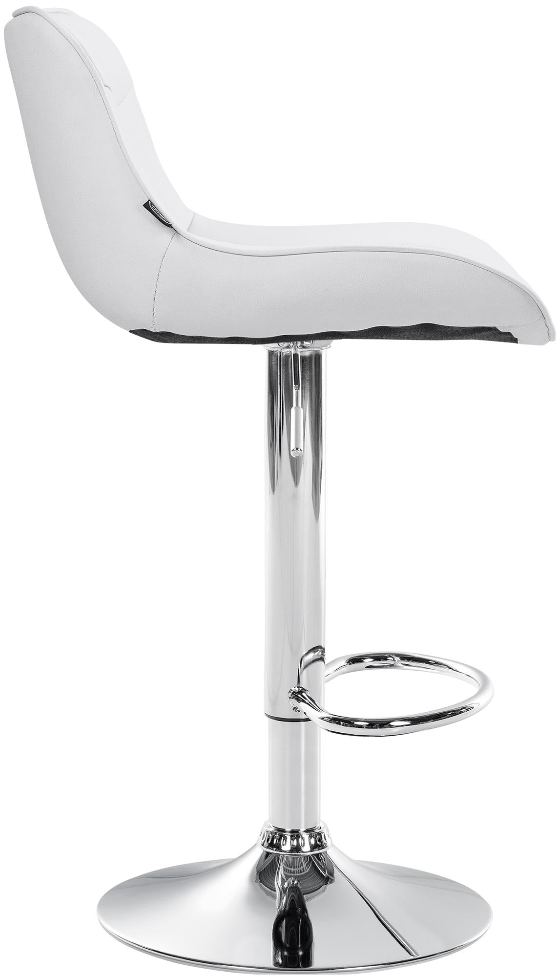 Set di 2 sgabelli da bar Vonore in similpelle bianca con struttura cromata, design elegante e regolabile in altezza.