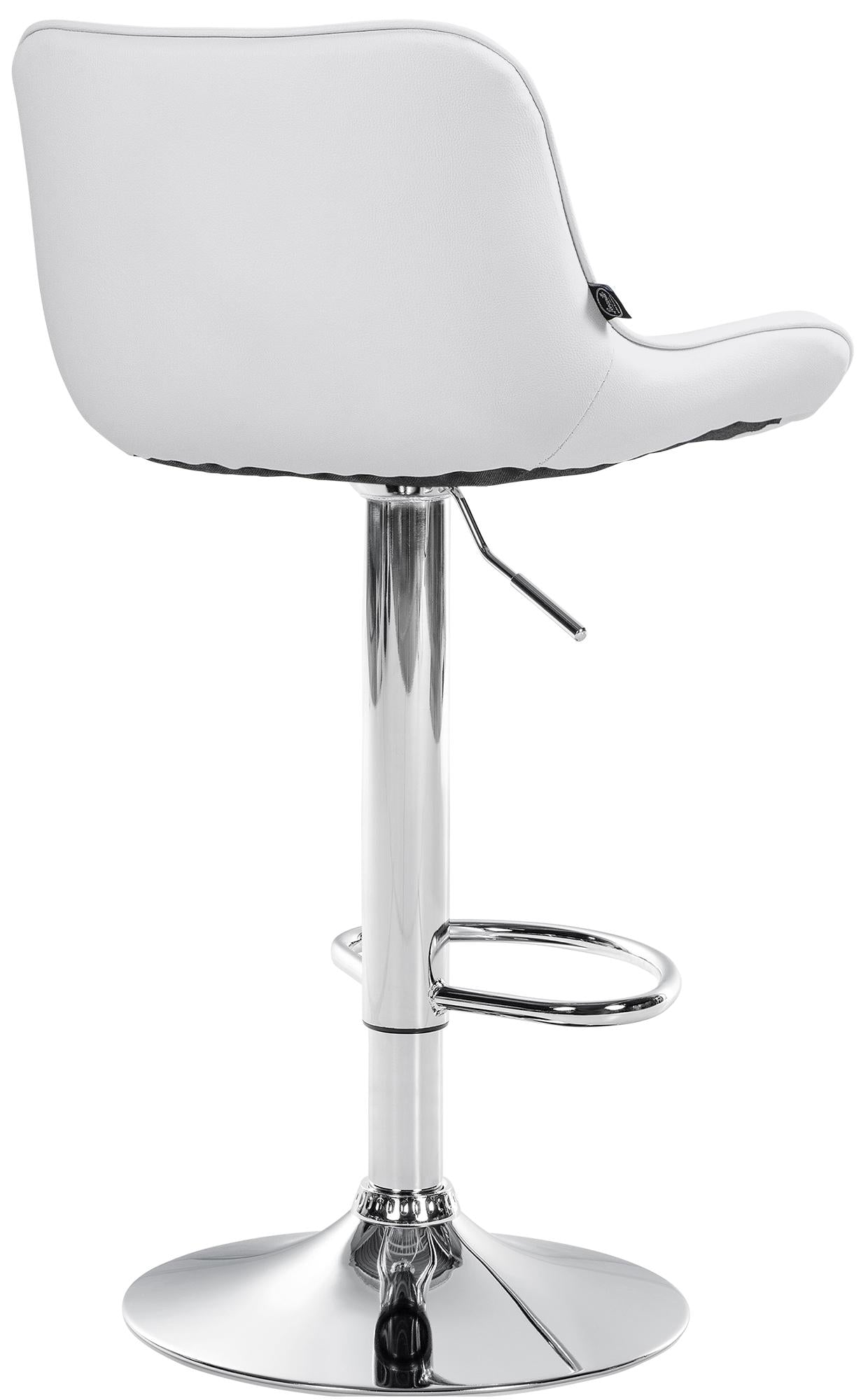 Set di 2 sgabelli da bar Vonore in similpelle bianca con struttura cromata, design elegante e regolabile in altezza.